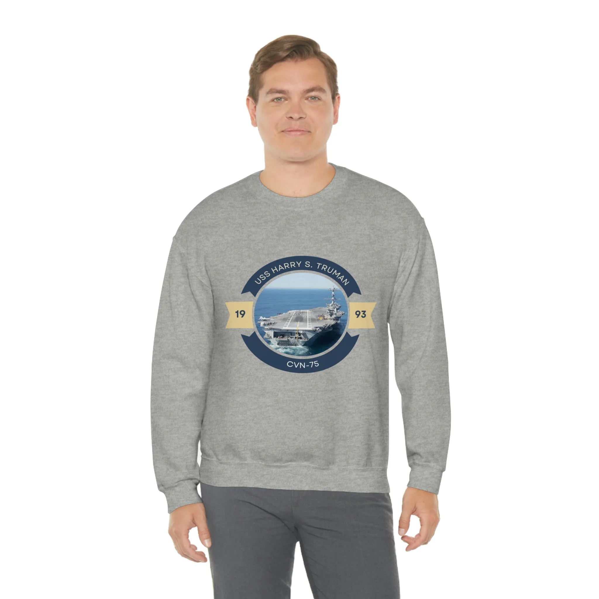 USS Harry S. Truman CVN-75 POD Navy Ship  Unisex Heavy Blend™ Crewneck Sweatshirt