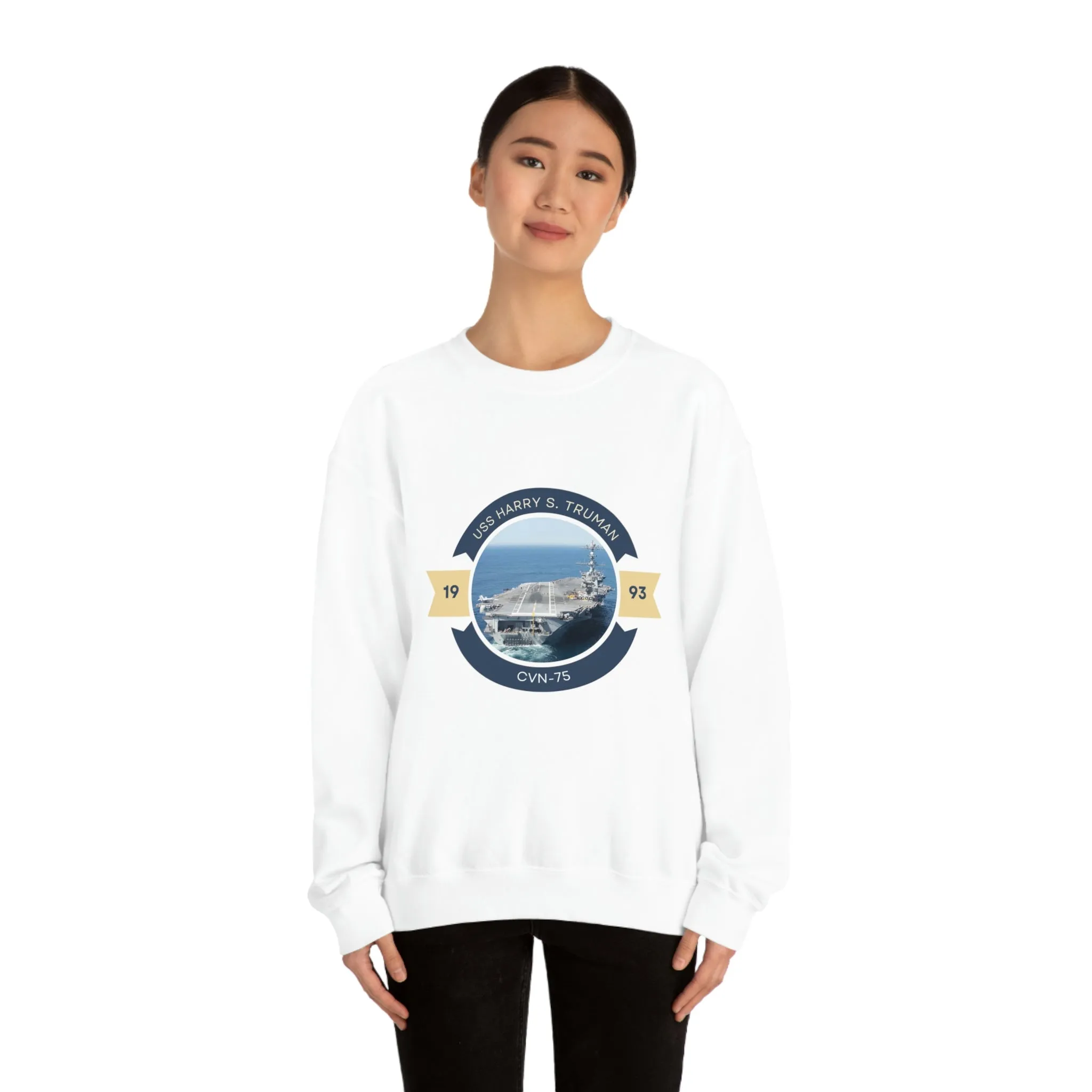 USS Harry S. Truman CVN-75 POD Navy Ship  Unisex Heavy Blend™ Crewneck Sweatshirt