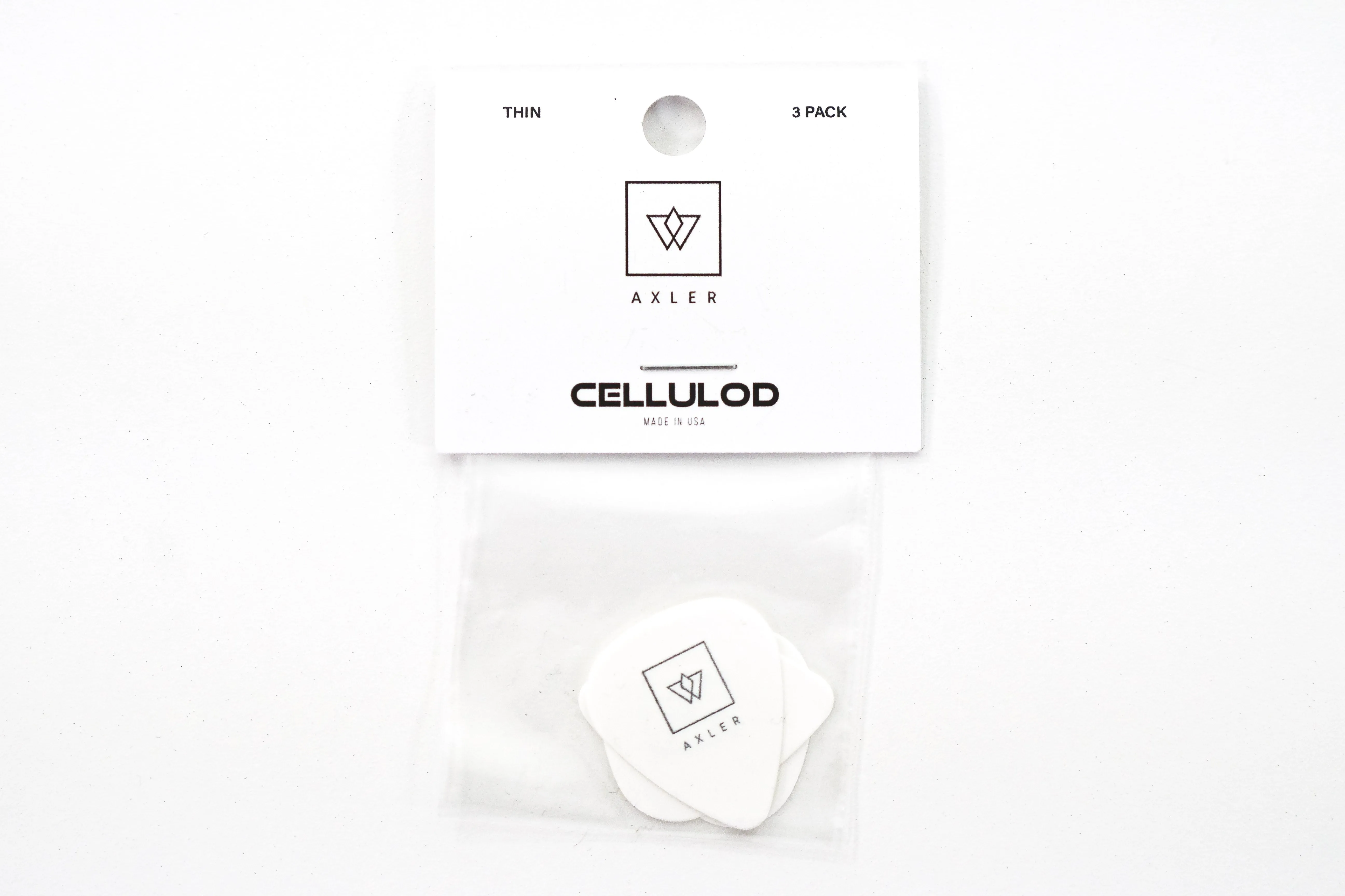 Vosta Thin Celluloid White Picks - 3 Pack