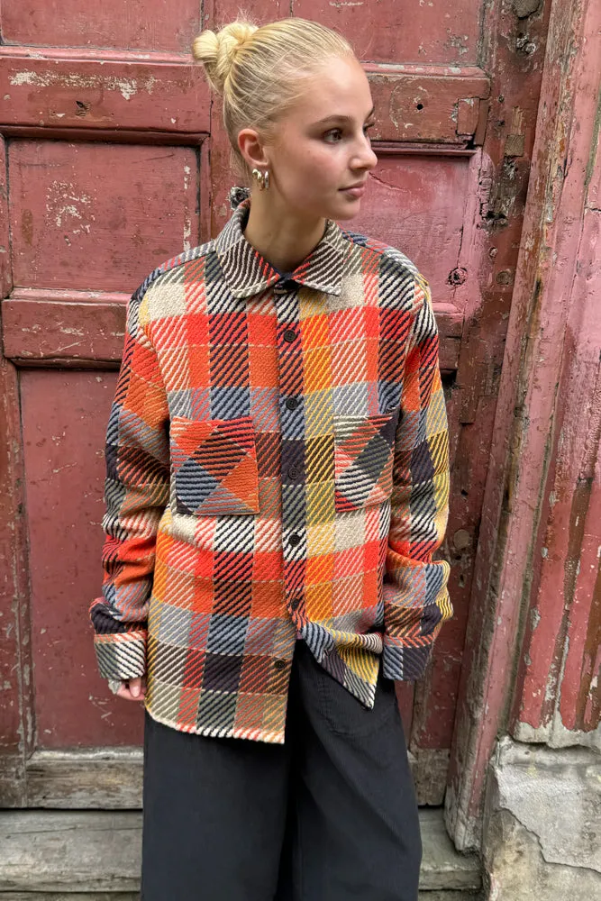 Wax Whiting Pike Check Orange Multi Overshirt