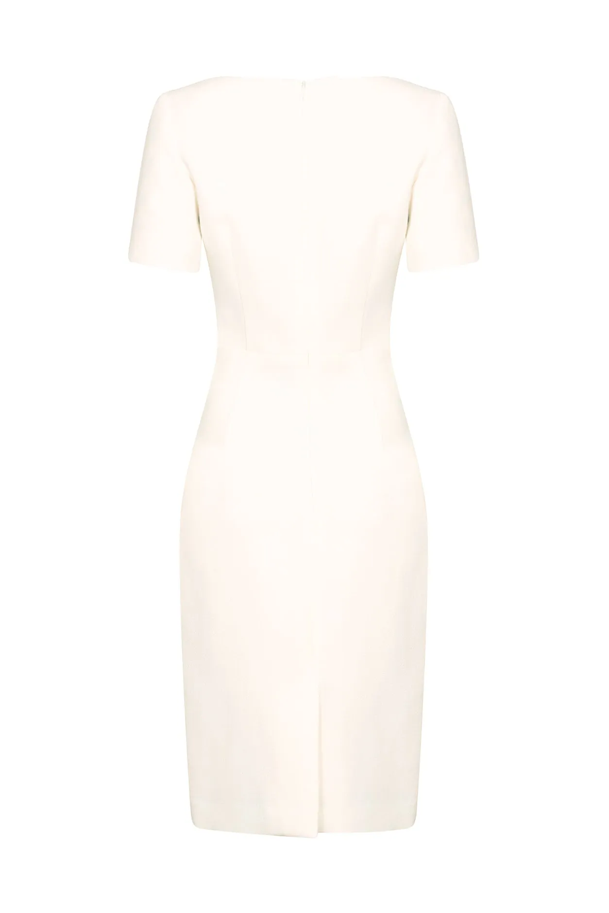 Wool Faille Dress in Ivory - Angie