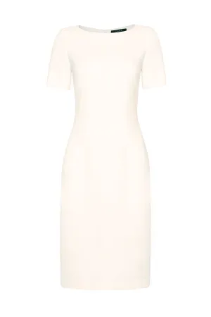 Wool Faille Dress in Ivory - Angie